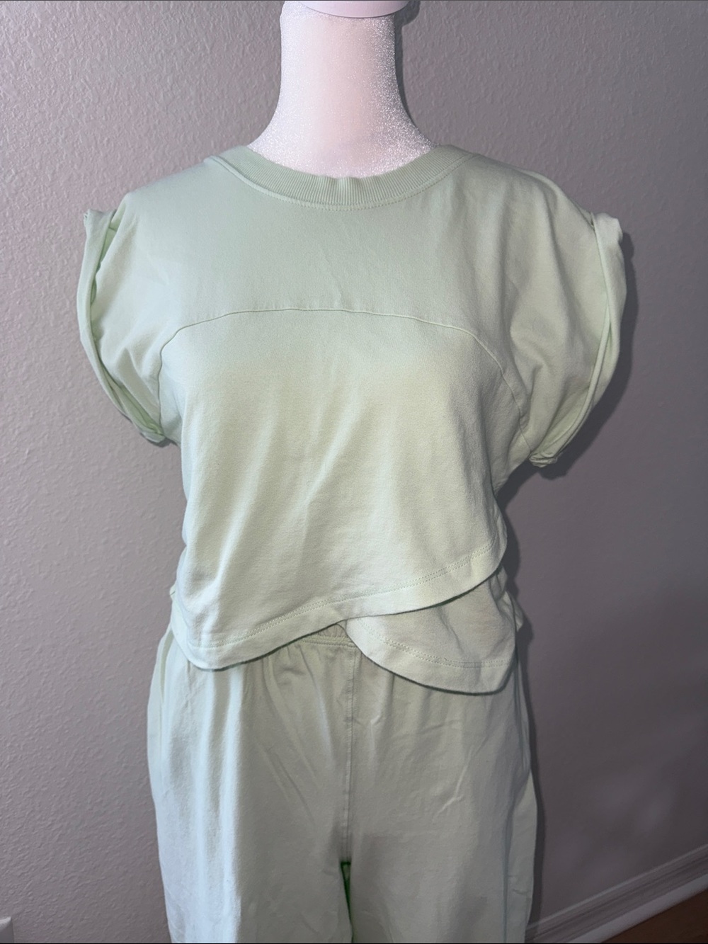 Women’s Layered Crop Top & pant in Light Mint